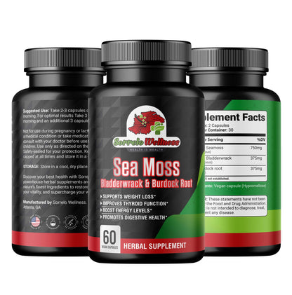 Seamoss Bladderwrack & Burdock Root - Sorrelo Wellness